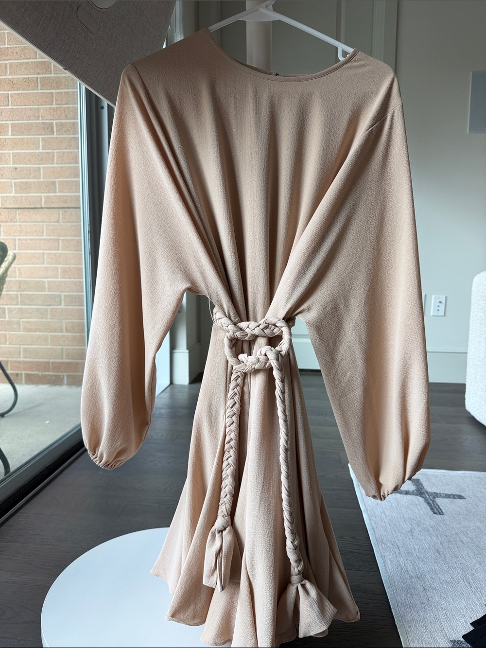 Gianni Bini Beige Mini Dress with Braided Tie